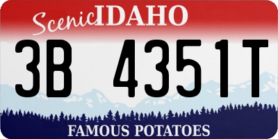 ID license plate 3B4351T