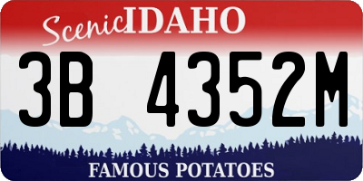 ID license plate 3B4352M