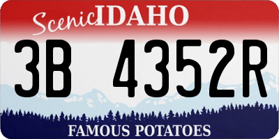 ID license plate 3B4352R