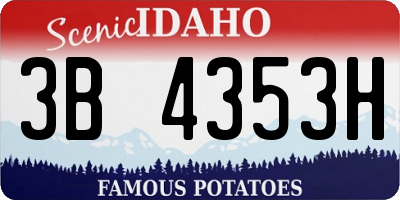 ID license plate 3B4353H