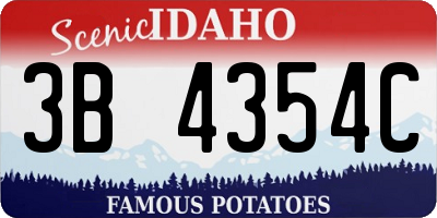 ID license plate 3B4354C