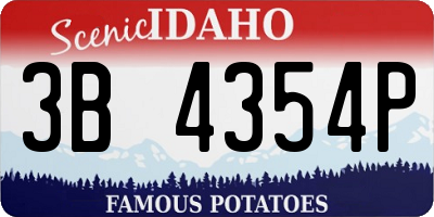 ID license plate 3B4354P