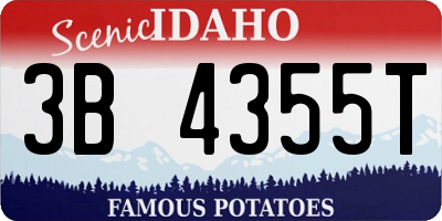 ID license plate 3B4355T