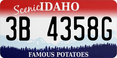 ID license plate 3B4358G