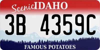 ID license plate 3B4359C