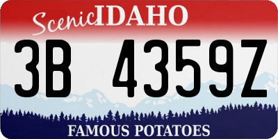 ID license plate 3B4359Z
