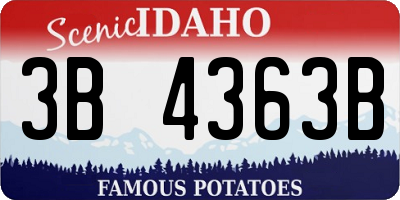 ID license plate 3B4363B
