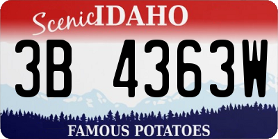 ID license plate 3B4363W