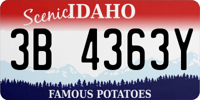 ID license plate 3B4363Y