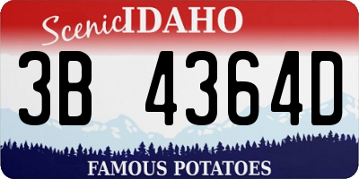 ID license plate 3B4364D