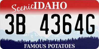ID license plate 3B4364G
