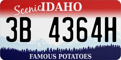 ID license plate 3B4364H