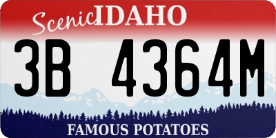 ID license plate 3B4364M