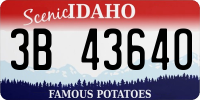 ID license plate 3B4364O
