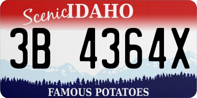 ID license plate 3B4364X