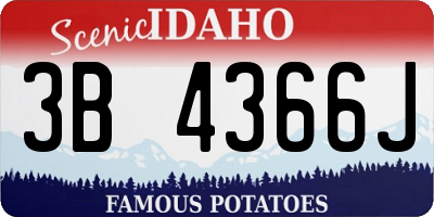 ID license plate 3B4366J
