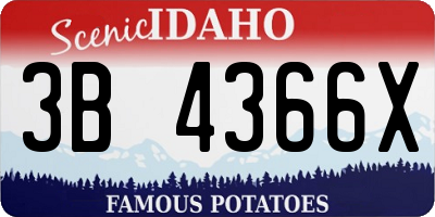 ID license plate 3B4366X