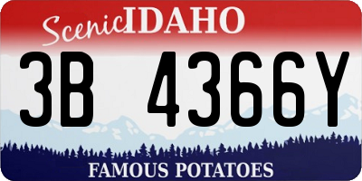 ID license plate 3B4366Y
