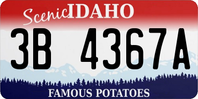 ID license plate 3B4367A