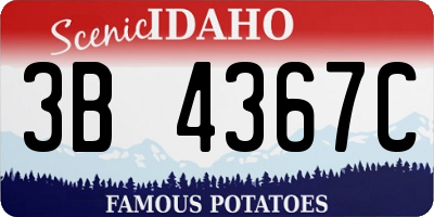 ID license plate 3B4367C