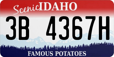 ID license plate 3B4367H