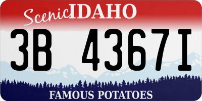 ID license plate 3B4367I
