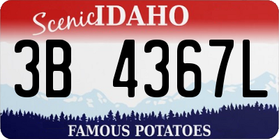 ID license plate 3B4367L