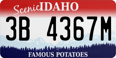 ID license plate 3B4367M