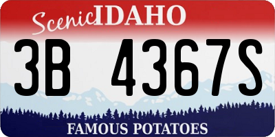 ID license plate 3B4367S