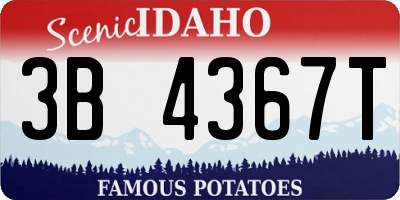 ID license plate 3B4367T
