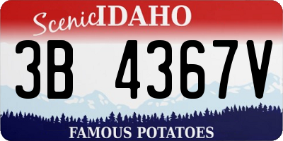 ID license plate 3B4367V