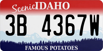 ID license plate 3B4367W