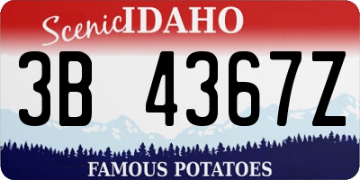 ID license plate 3B4367Z