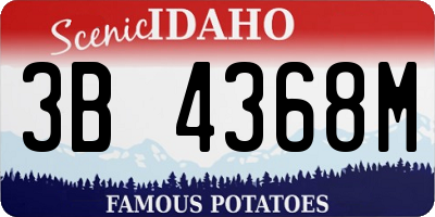ID license plate 3B4368M