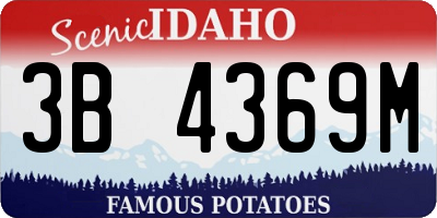 ID license plate 3B4369M