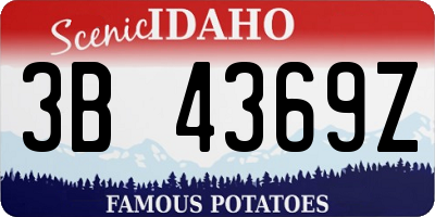 ID license plate 3B4369Z