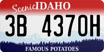 ID license plate 3B4370H