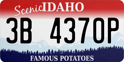 ID license plate 3B4370P