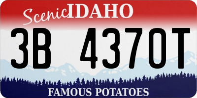 ID license plate 3B4370T