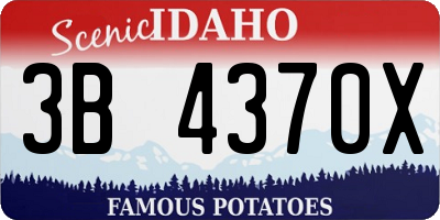 ID license plate 3B4370X