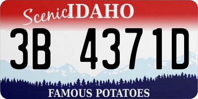 ID license plate 3B4371D