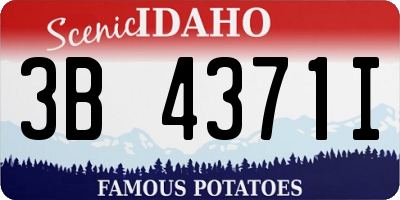 ID license plate 3B4371I