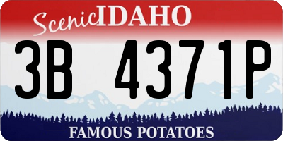 ID license plate 3B4371P