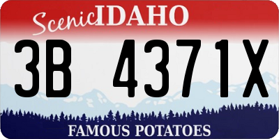 ID license plate 3B4371X