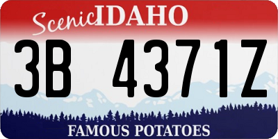 ID license plate 3B4371Z