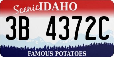ID license plate 3B4372C