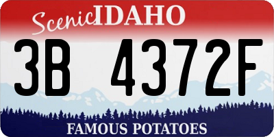 ID license plate 3B4372F