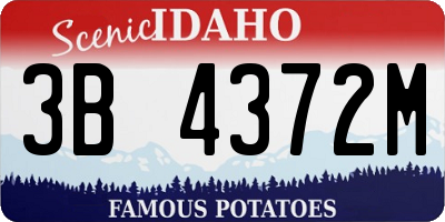 ID license plate 3B4372M