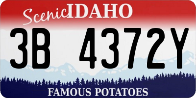 ID license plate 3B4372Y