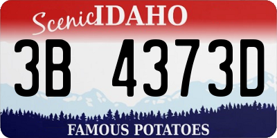 ID license plate 3B4373D
